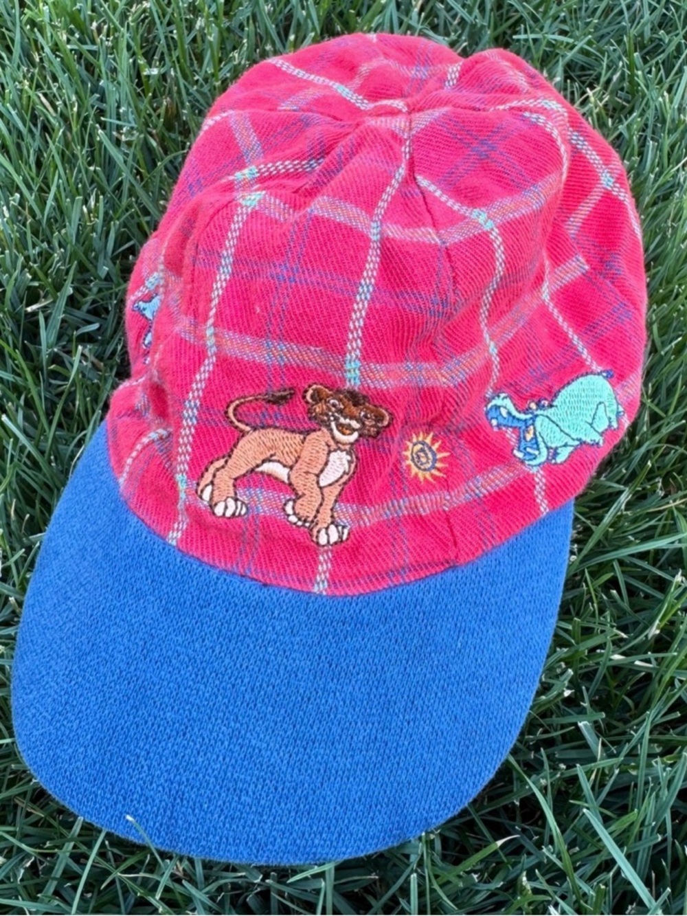 RARE HTF Vintage Y2K Disney Lion King Simba hat cap 6-12 months plaid flannel